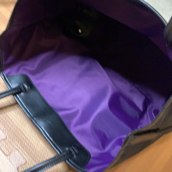 Vintage French nylon and leather reversible tote - Picture 15 of 17